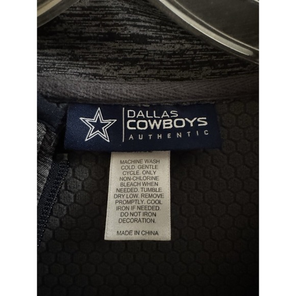 Dallas Cowboys Authentic Track Collection 1/4 Zip Sweatshirt Heather Black Sz L - Picture 7 of 8